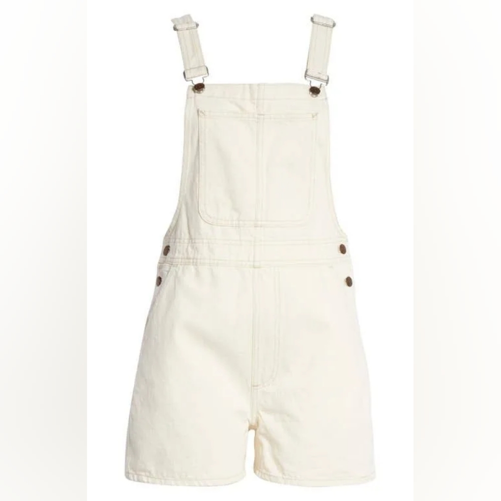 NWOT Madewell Denim Corsica Short Overalls in Vintage Canvas Wash